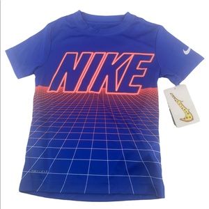 Nike Boys Dri-FIT Blue Grphic Short Sleeve Tee